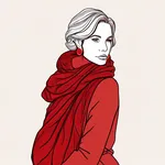 deep red scarf image